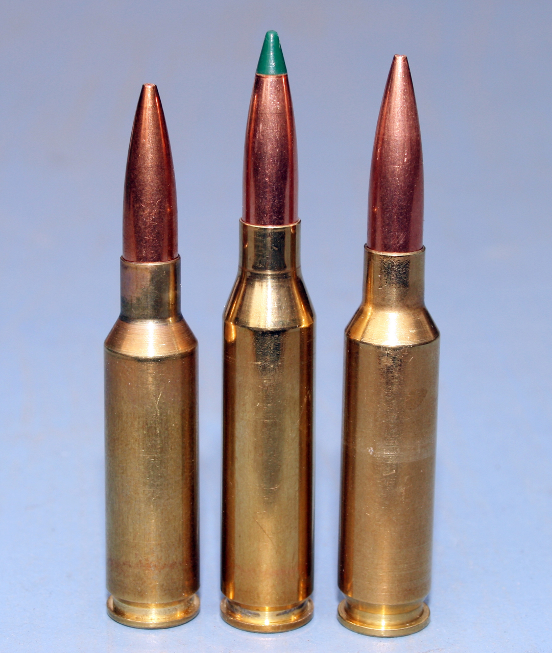 6.5mm Creedmoor (extreme right) is our newest mainstream 6.5, seen alongsid...